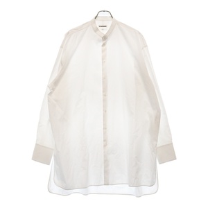 ジルサンダー White Poplin Sunday Shirt 7Days サンデー オーバーサイズ ホワイトポプリン 長袖シャツ バンドカラー JSYM600605