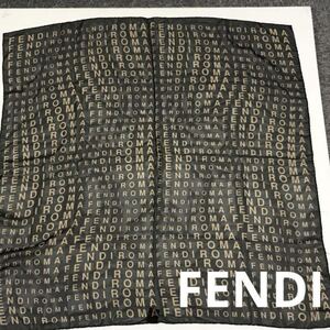 FENDI フェンディ スカーフ アルファベット ロゴ シフォン ブラック