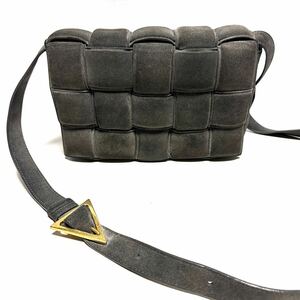 超希少◇Bottega Veneta ボッテガヴェネタ Padetto Cassette パデットカセット ショルダーバッグ スウェード マキシイントレチャート