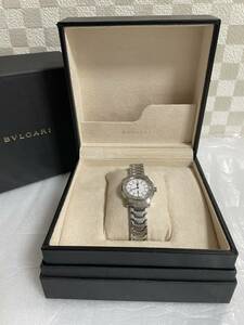 美品 BVLGARI ブルガリ solotempo ソロテンポ ST29S クオーツ QUARTZ デイト シルバー レディース 腕時計 稼働品