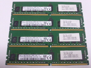 メモリ サーバーパソコン用 SK hynix DDR4-2400 (PC4-19200) ECC Registered 8GBx4枚 合計32GB 起動確認済です HMA41GR7AFR4N-UH③