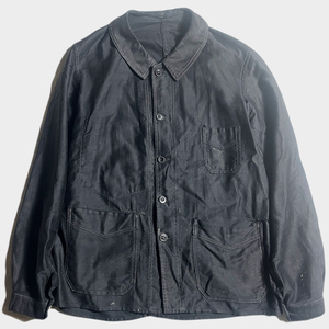 ライトモールスキン! 30s 40s フレンチ ブラック ワーク ジャケット FRENCH BLACK LIGHT MOLESKIN WORK JACKET カバーオール レア フランス