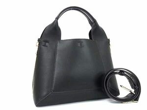 1円 ■極美品■ FURLA フルラ ジルダ レザー 2WAY ハンドバッグ ショルダーバッグ 斜め掛け レディース ブラック系×アイボリー系 FD8207