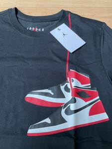 新品 Sサイズ Nike Air Jordan Tシャツ AJ1 ジョーダン 黒 つま黒