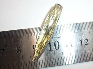 綺麗クレオパトラタイプ シャンパンクォーツ石質高品質 カット極上♪13.75ct 両穴ルース☆ 10 パワーストーン色々まとめてたくさん同梱可能