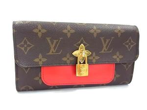 1円 LOUIS VUITTON ルイヴィトン M62566 モノグラム ポルトフォイユ フラワー 二つ折り 長財布 ウォレット ブラウン系 FE6848