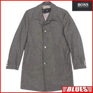 即決★HUGO BOSS★メンズXL チェスターコート ヒューゴボス 50 グレー ジャケット ロングコート