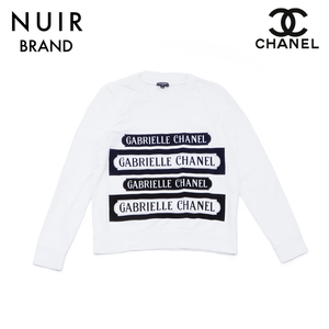 シャネル CHANEL 長袖Ｔシャツ ロゴ トレーナー Size36 ホワイト