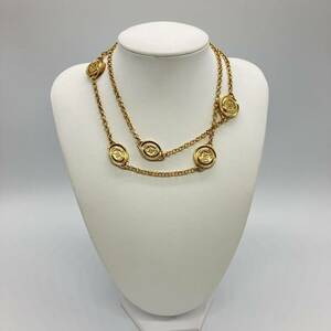 1円〜 5T GIVENCHY ネックレス ゴールドカラー ジバンシィ アクセサリー necklace ロングチェーン 全長約76cm PARIS NEWYORK ユニセックス 