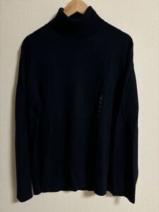 【新品】UNIQLO カシミヤニットセーター XL ネイビー ニット タートルネック セーター トップス 長袖 長袖セーター