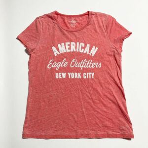 American Eagle ☆ 爽やかな生地感◎ Tシャツ 半袖 ピンク レディース M スタリッシュ アメカジ 春夏 休日 アメリカンイーグル■SAP192