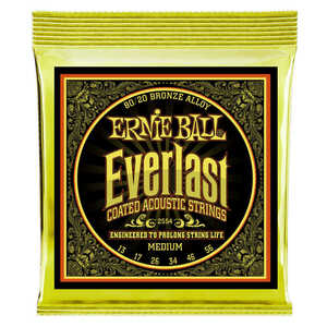 アーニーボール アコギ弦 2554 Medium ミディアム　コーティング弦 Everlast Coated 80/20 Bronze 13-56 ゲージ ERNIEBALL