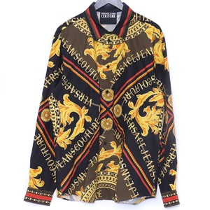 VERSACE JEANS COUTURE 長袖シャツ Lサイズ ブラック 75GAL2RF-NS30-9 ヴェルサーチジーンズクチュール ヴェルサーチェ l/s shirt