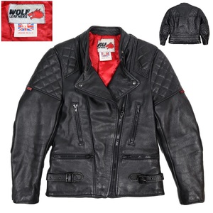 【B238】【美品】WOLF LEATHERS ウルフレザー ダブルライダース レザージャケット バイクウエア ビンテージ