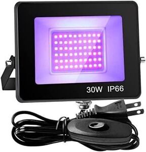 ブラックライト 30W LED投光器 紫外線UVブラックライト 防水IP66 LED 紫外線 投光器 ブラックライト 舞台 水族館