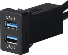 【在庫処分】トヨタ車系用 TOYOTA用 USB3.0入力ポート オーディオ中継 オーディオパーツ 2*AUDIOポート USB3.0延長パネル スイッチホール用 ダッシュボードキット (タイプA)