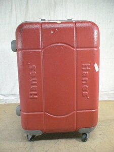 4583　Hanes　赤　鍵付　スーツケース　キャリケース　旅行用　ビジネストラベルバック