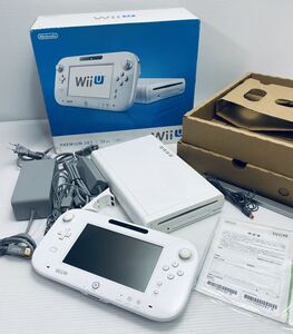 美品/動作品 任天堂 Nintendo WiiU Wii U 本体 32GB WUP-101 GamePad WUP-010 Shiroプレミアムセットホワイト 箱付まとめ(H-87)