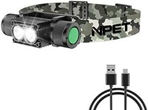NPET LED ヘッドライト USB充電式 高輝度 超軽量 強力 小型 CREE社製LED 1100ルーメン明るい 6モード S