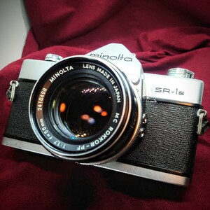 421【シャッターOK】MINOLTA 一眼レフフィルムカメラ SR-1s ミノルタ LENS MC ROKKOR-PF F:1.7 55mm 昭和レトロ ボディ+レンズセット