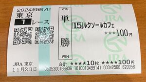 現地的中単勝馬券 ルクソールカフェの2歳未勝利戦