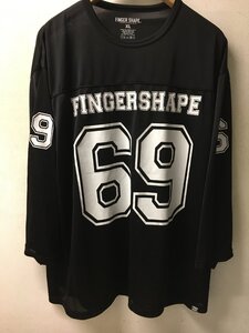 ◆ROUGH AND RUGGED FINGER SHAPE フィンガーシェイプ ナンバリング ホッケー シャツ ロンT Tシャツ 黒 サイズXL