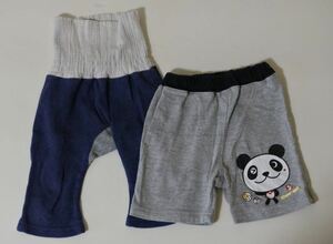 パンツ 短パン ショートパンツ 腹巻 2枚セット 70サイズ 80サイズ ネイビー グレー kktnok j t h①0901