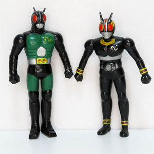 【玩具中古品】BANNDAI / バンダイ：仮面ライダーBLACK・仮面ライダーBLACK RX：ソフビ フィギュア：2体セット：1987年 / 1988年 当時物