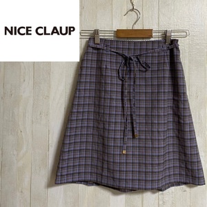 NICE CLAUP★ナイスクラップ★チェック リボン スカート★サイズF　3-252