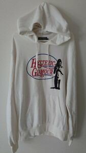 ヒステリックグラマー　HYSTERIC GLAMOUR　パーカー スウェットパーカー　白　ホワイト　サイズＬ　送料無料