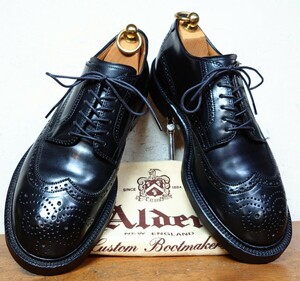 【美品/コードバン】USA製 Alden/オールデン 5315Y モディファイドラスト ウィングチップ Mens 51/2D 23.5cm相応 ブラック 黒/anatomica v