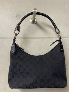 1円スタート!!美品！ GUCCI グッチ ハンドバッグ GGキャンバス ショルダーバッグ115.002 レザー GG柄