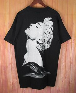ST10953 90s Madonna マドンナ BRADFORD Tシャツ FRUIT OF THE LOOMUSA製 1994 ロックT ブラック XL 美品