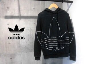 adidas Originals アディダス オリジナルス ビッグ トレフォイル アウトライン パーカー S/プルオーバー スウェット フーディ/黒/GE0823