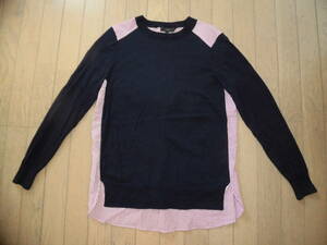 美品★jcrew　Jクルー★背中ストライプ紺色ニット★S