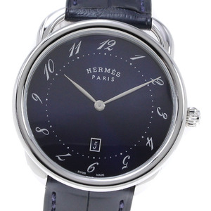 エルメス HERMES AR7Q.810 アルソー デイト クォーツ メンズ 美品 内箱・保証書付き_829956