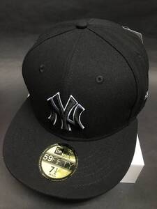 NYヤンキース×NEWERA 59FIFTY人気レイヤーロゴフィッテッドキャップBLACK1/2