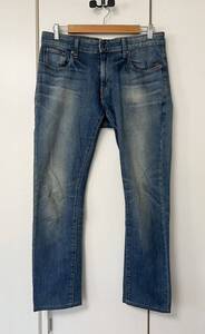 W33☆美品 [G-STAR RAW] REVEND SUPER SLIM ヴィンテージ加工 ストレッチ インディゴデニムパンツ 33 ジースター