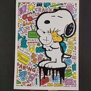 世界限定100枚 DEATH NYC アートポスター SNP06 SNOOPY スヌーピー PEANUTS ピーナッツ KAWS カウズ キースへリング