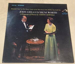 【当時物】レコード　JOHN GIELGUD/ IRENE WORTH A Program of Poems by EDITH SITWELL