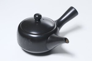 常滑焼 玉翠 黒泥漢詩彫 急須 /煎茶道具 茶注 朱泥 常滑急須 細字