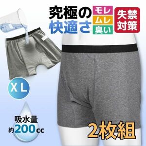 尿漏れパンツ 男性 メンズ 大きいサイズ 失禁 前開き ちょいもれ 介護 前立腺手術 200cc アライ 尿漏れパット チョイ漏れ XL 2枚組