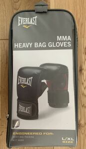 美品 良品 エバ―ラスト ヘビーバッグ グローブ Ｌ ＸＬ ブラック 黒 EVERLAST MMA Heavy BAG GLOVE USED