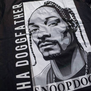 【未使用】L / 音楽 SNOOP DOGG スヌープドッグ THA DOGGFATHER 大判プリント HIPHOP ブラック 黒 Tシャツ デッドストック