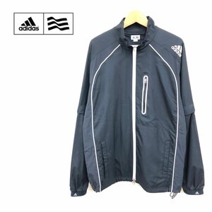 1K2853-J-N◆adidas GOLF アディダス ゴルフ 2wayジップジャケット◆ブラック L/G 半袖 長袖 スポーツウェア ゴルフウェア ポリエステル