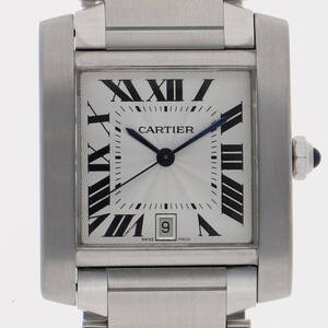 CARTIER カルティエ W51002Q3 タンクフランセーズLM シルバーダイヤル SS 自動巻き レディース 【124251】