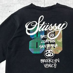 00s STUSSY ワールドツアー スウェット トレーナー STUSSY　　89 ナンバリング 00年代 スケート ストリート フェード 色あせ YT166