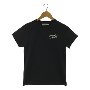 【新品】 MAISON KITSUNE / メゾンキツネ | ロゴ クルーネック Tシャツ カットソー | XS | ブラック | レディース