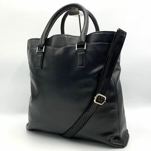 HUGO BOSS ヒューゴボス サフィアーノレザー 総革 2way メンズ ビジネス トートバッグ ブリーフケース 斜め掛け ロゴ金具 A4+PC可 通勤 黒