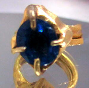 SpecialPrice18kgFOvalSyntheticBlueSapphireRing